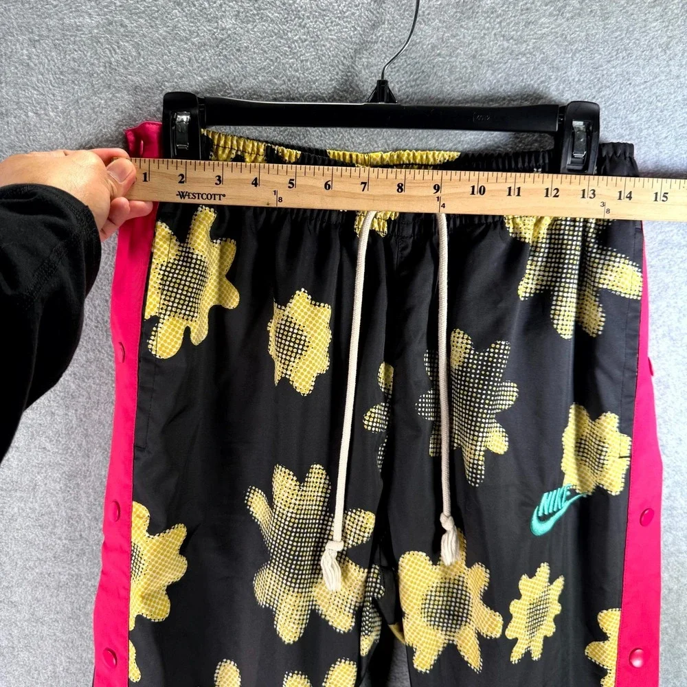 Nike Tear Away Jogger‎ Pants Mens Small Black Pink Stripe Floral Elastic Waist